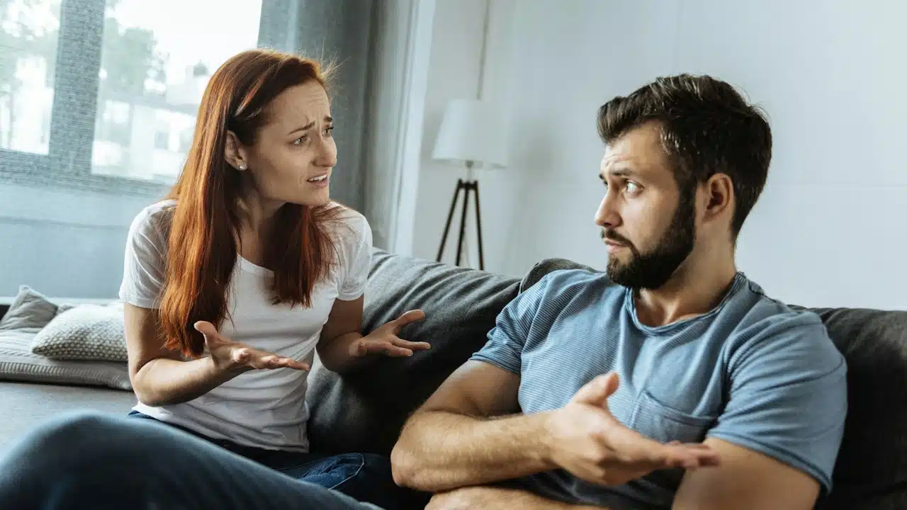 A woman is complaining to her husband about his rude behavior.
